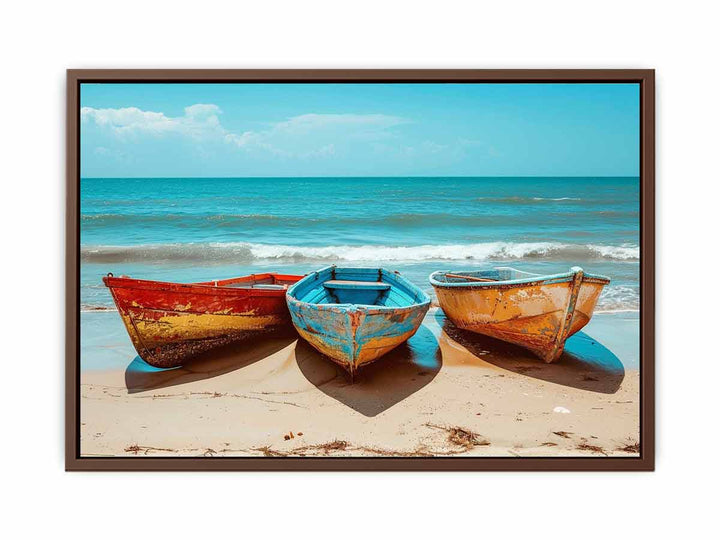 Hree Colorful Boats Painting