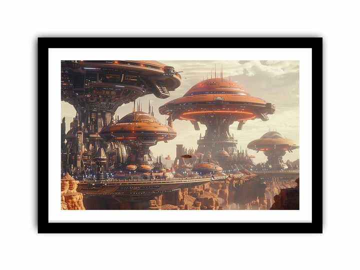 Alien City framed Print