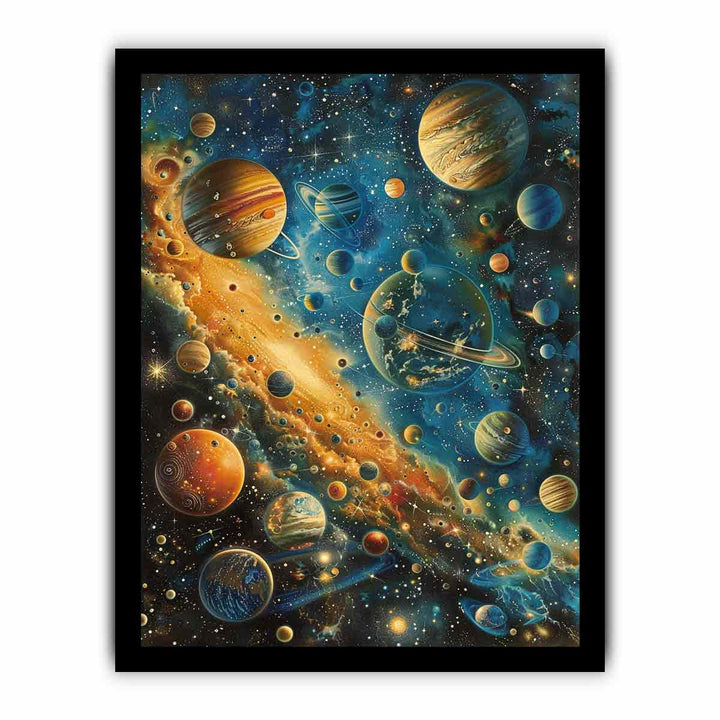 Cosmic Crowd framed Print