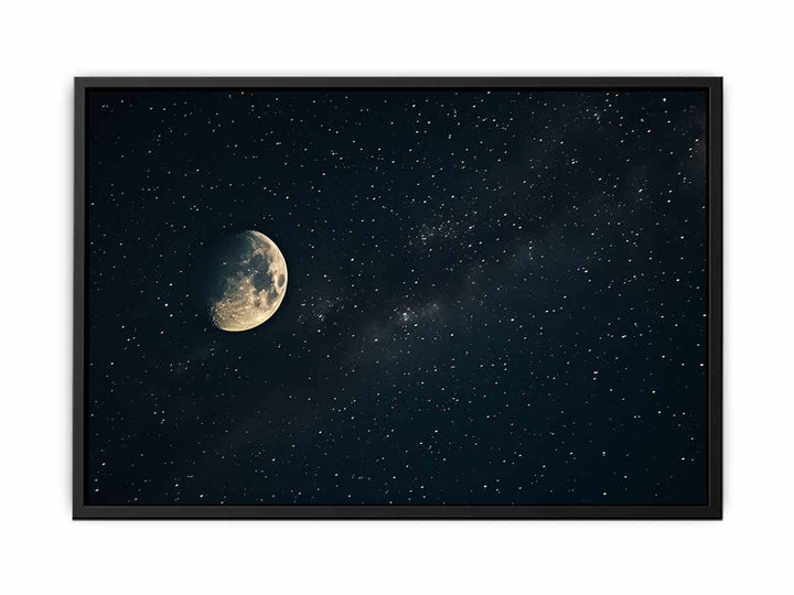 Galaxy Star And Moon canvas Print