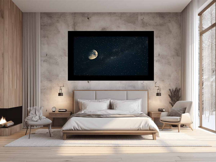 Galaxy Star And Moon Art Print