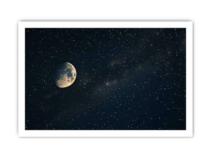 Galaxy Star And Moon framed Print