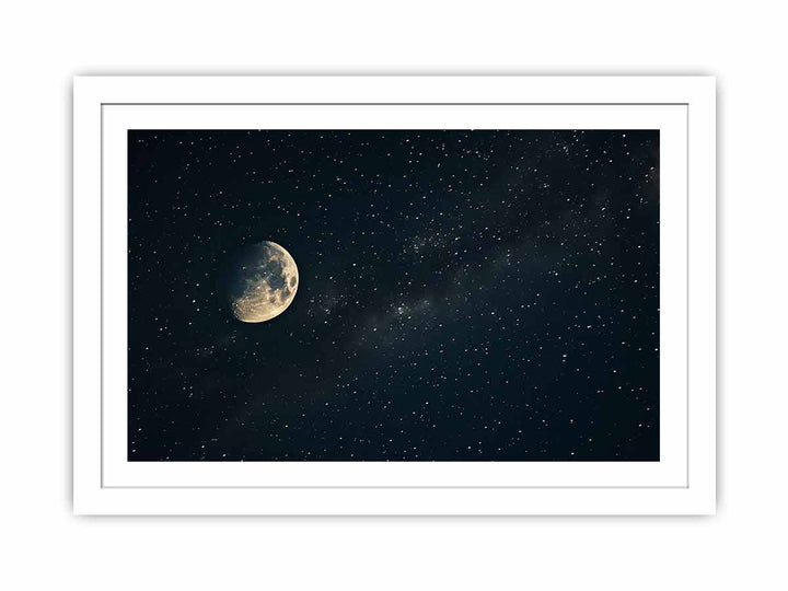 Galaxy Star And Moon framed Print