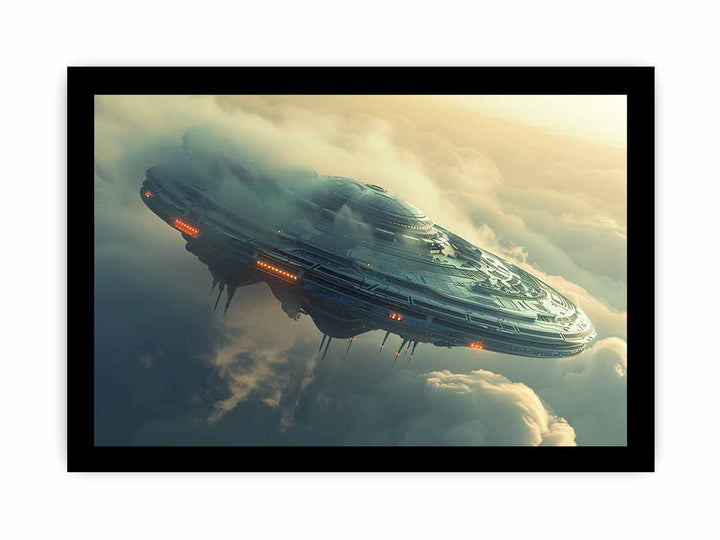 Alien Spacecraft framed Print