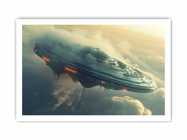 Alien Spacecraft framed Print