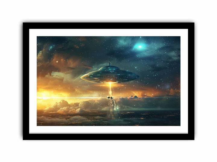 Alien Landing framed Print