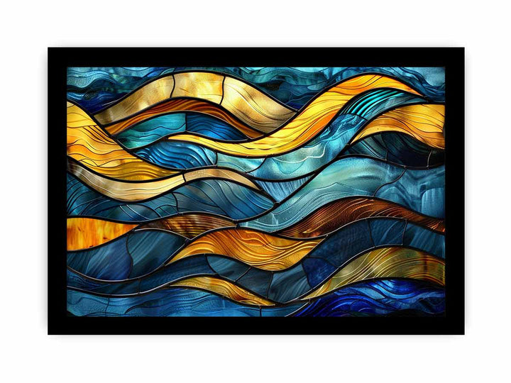 Waves OnGalssframed Print