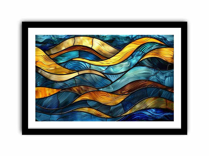 Waves OnGalssframed Print