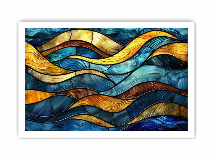 Waves OnGalssframed Print