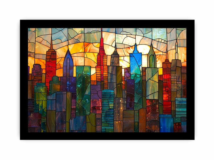 Glass Skyline framed Print