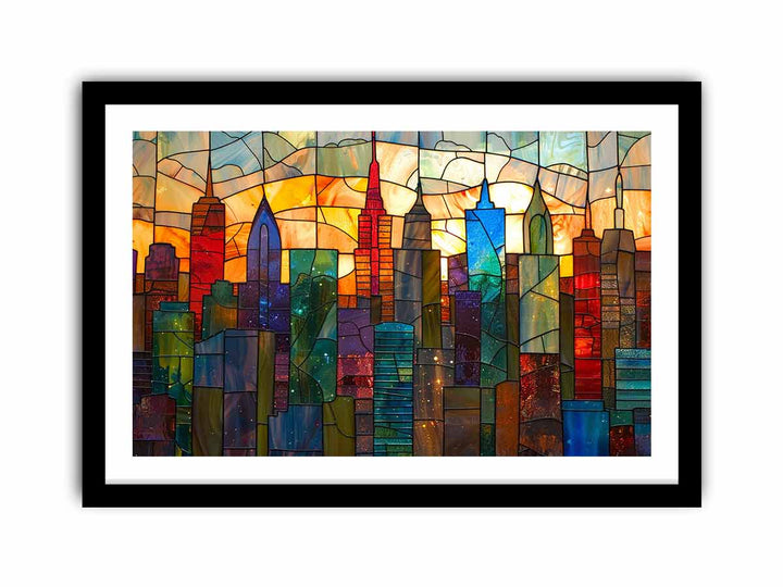 Glass Skyline framed Print