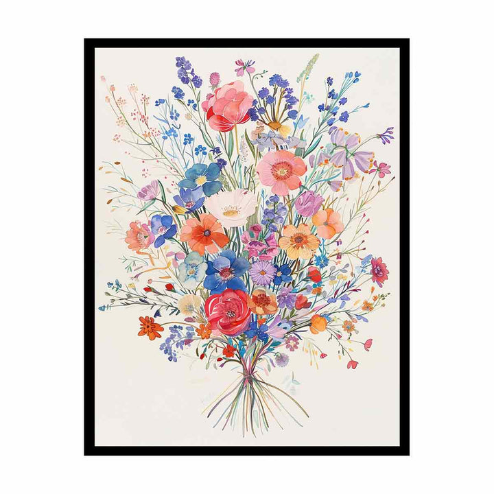 Watercolor Flower Bouquet canvas Print