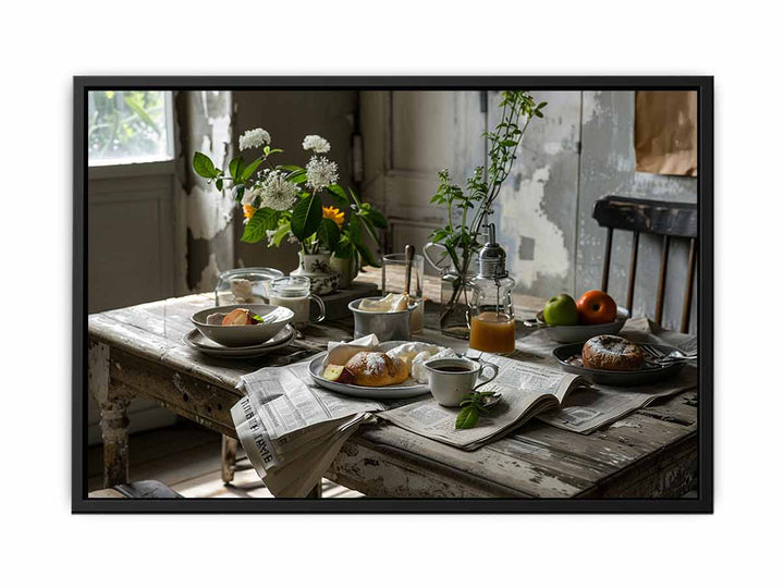 Vinatge Breakfast Table canvas Print