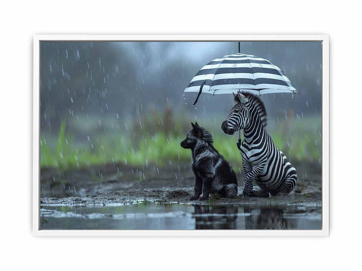 Zebra Dog Love Painting