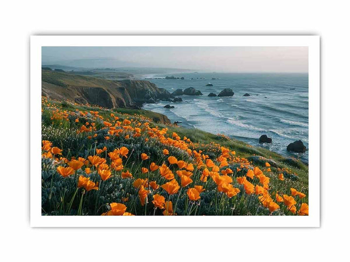 California Poppies Pacific Coast  framed Print