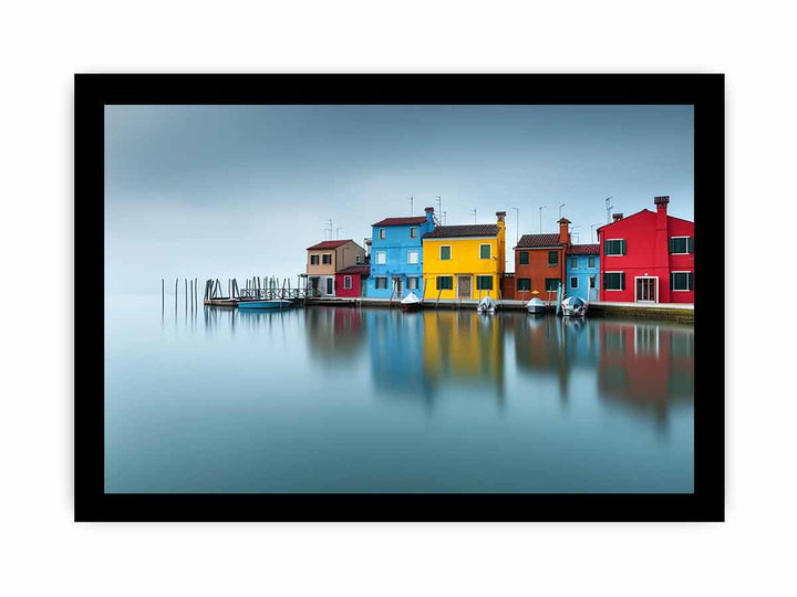 Waterfront  Houses Venice framed Print