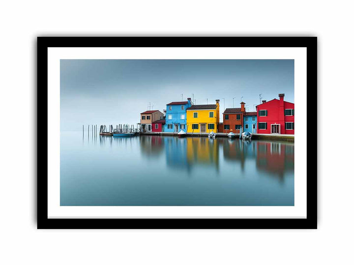 Waterfront  Houses Venice framed Print