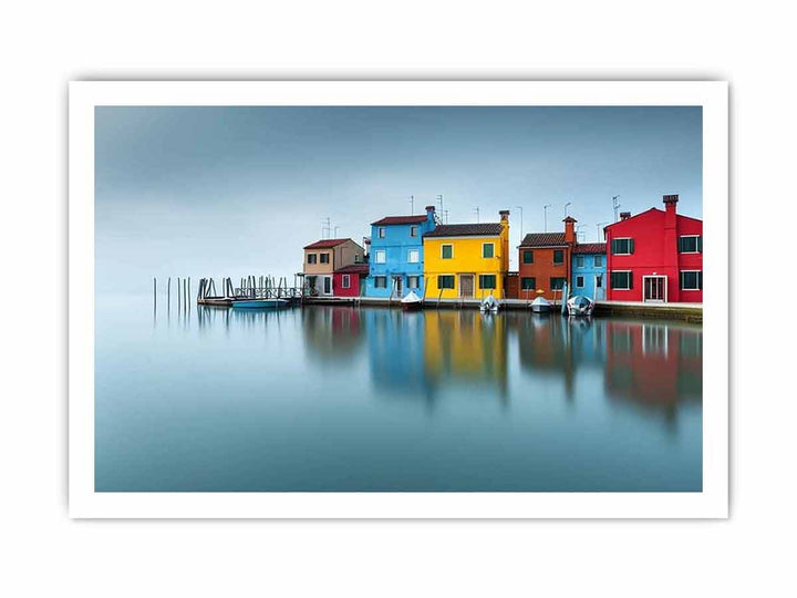 Waterfront  Houses Venice framed Print