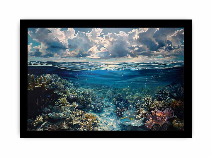 Coral Reef Under Sea framed Print