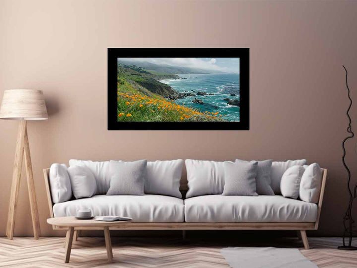 Poppies Along The Pacific Coast Art Print