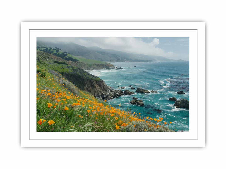 Poppies Along The Pacific Coast framed Print