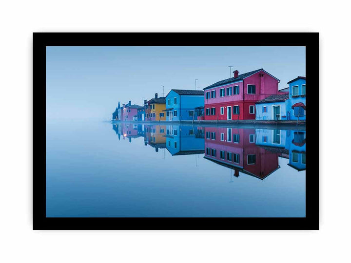 Waterfront Burano Venetian Lagoon Venice framed Print