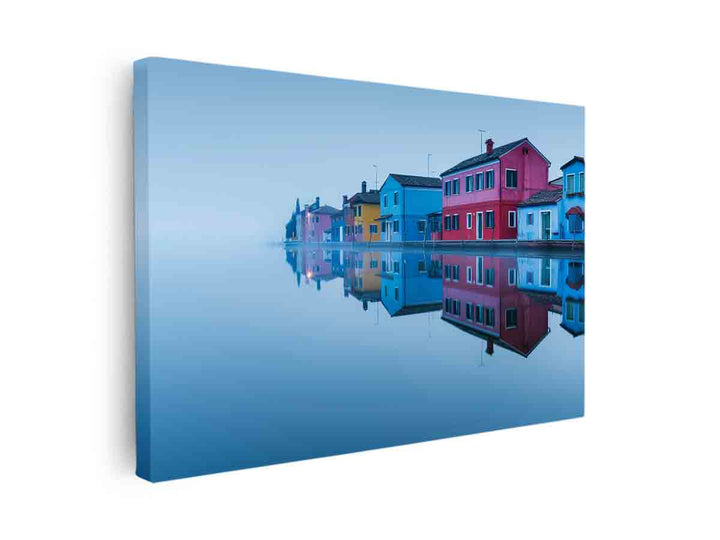 Waterfront Burano Venetian Lagoon Venice canvas Print