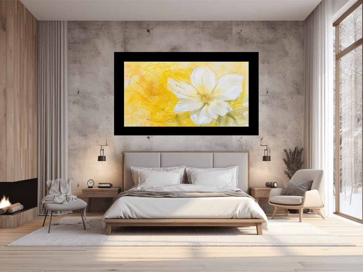 Yellow Abstract Flower Art Print