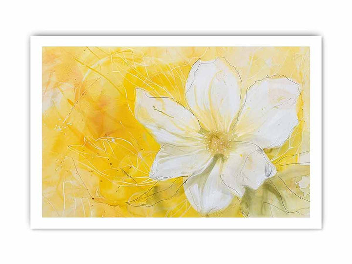 Yellow Abstract Flower framed Print