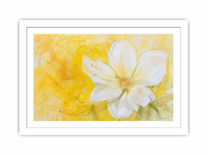 Yellow Abstract Flower framed Print