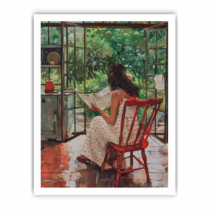 Morning Reading framed Print