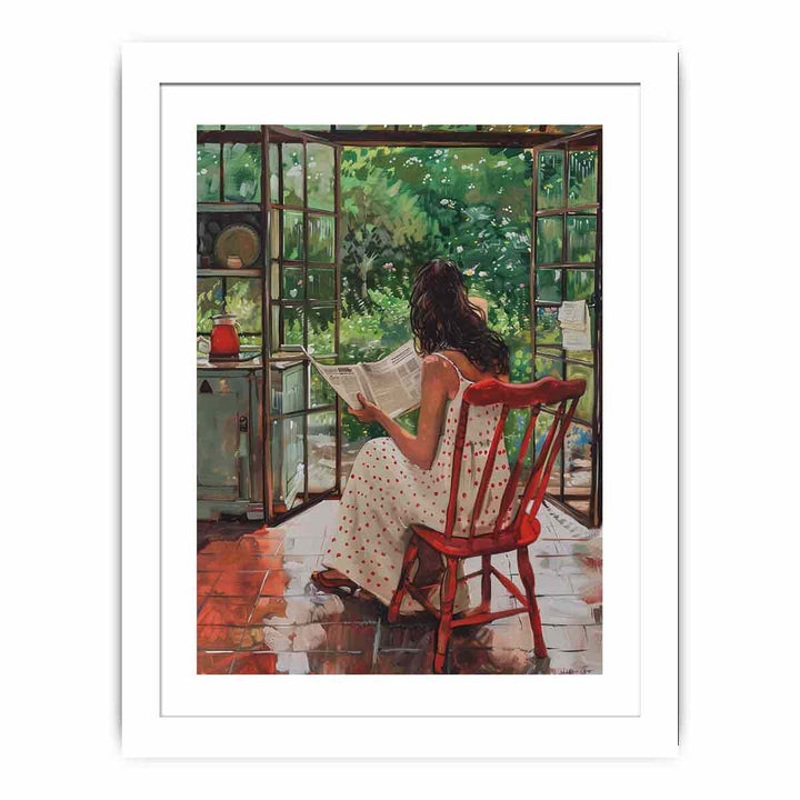 Morning Reading framed Print