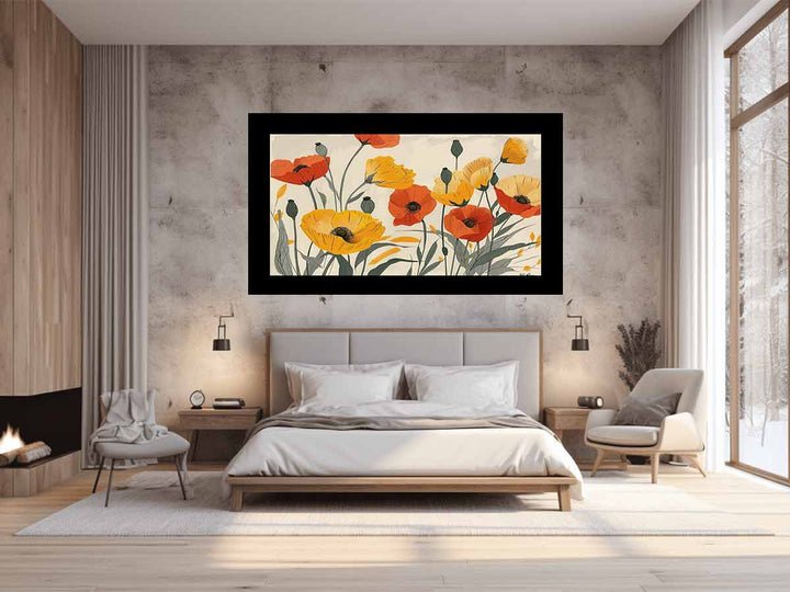 Yellow Orange Poppies  Art Print