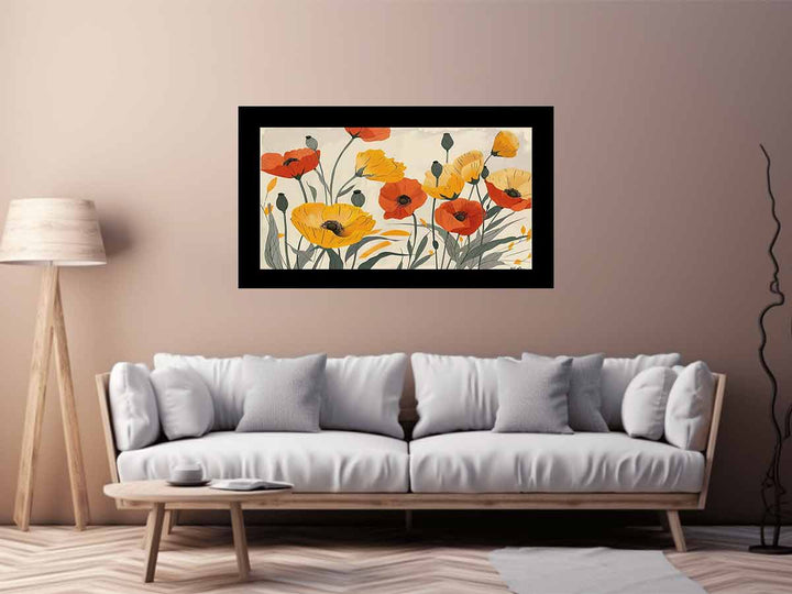 Yellow Orange Poppies  Art Print