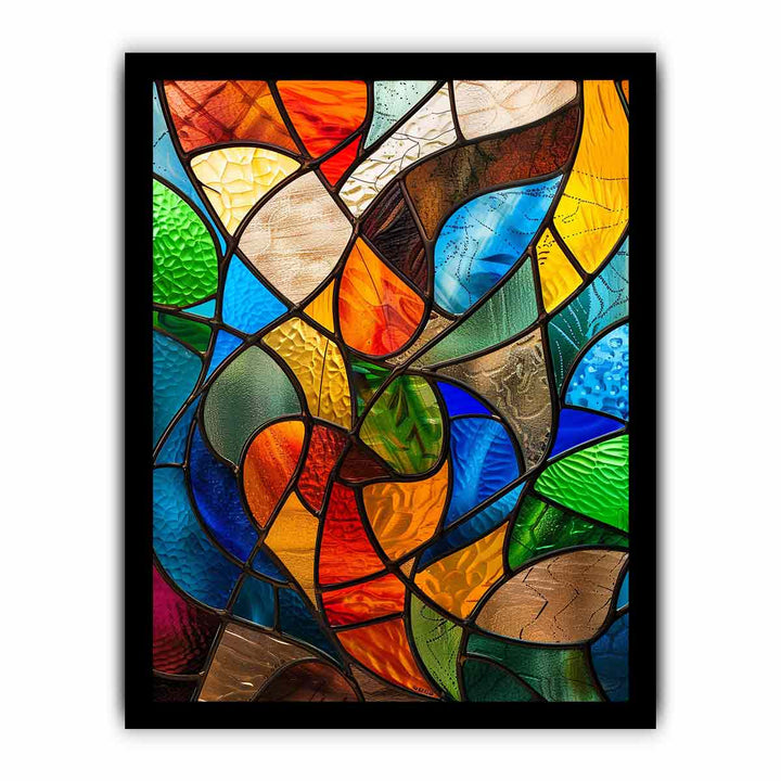 Glass Art pattern framed Print