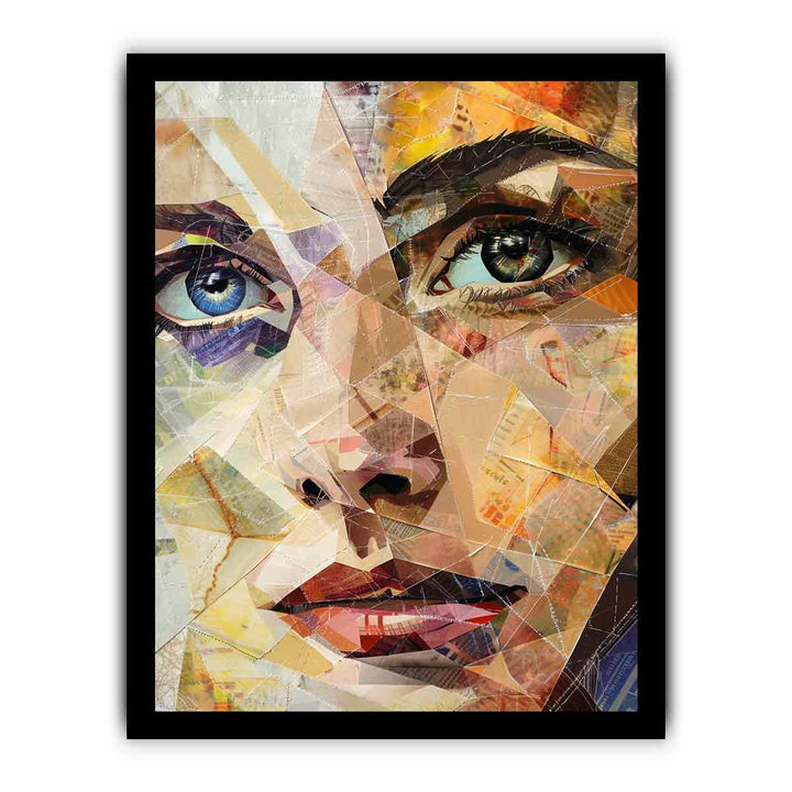 Portrait Patchwork framed Print