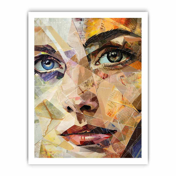 Portrait Patchwork framed Print