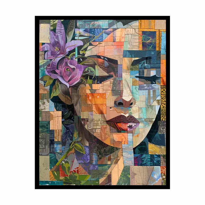 Face Patchwork canvas Print