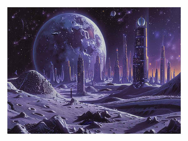 City On Moon Art Print