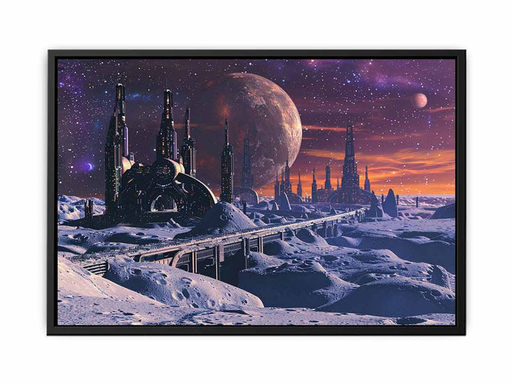 Space City canvas Print