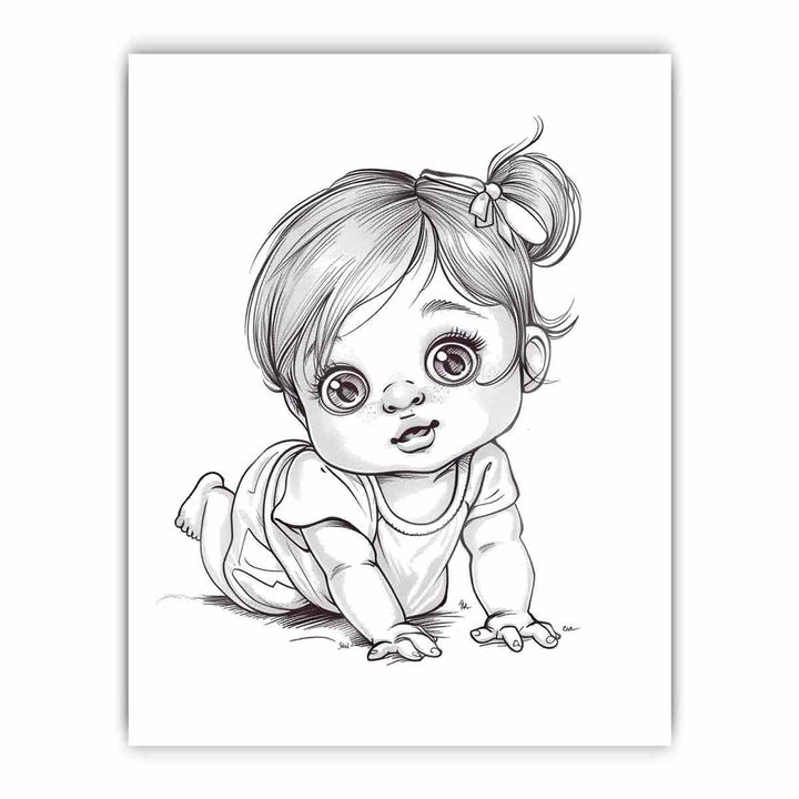 Baby Drawing framed Print