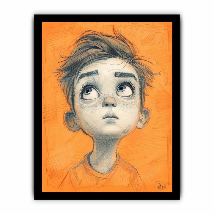 Baby Cartoon Art framed Print