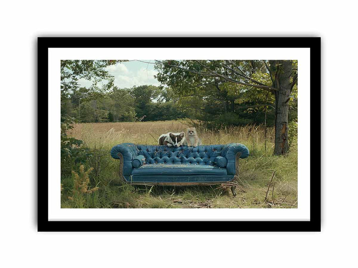 Blue Couch framed Print