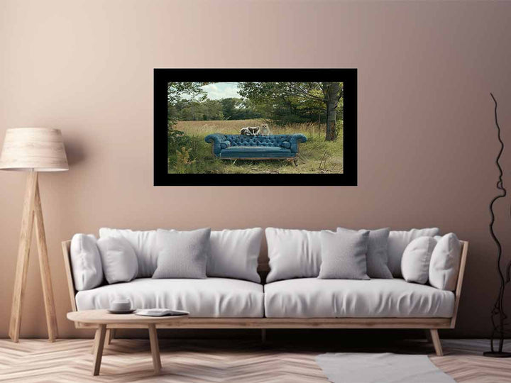 Blue Couch  Art Print