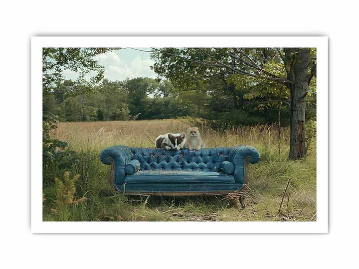 Blue Couch framed Print