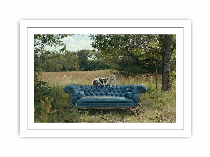 Blue Couch framed Print