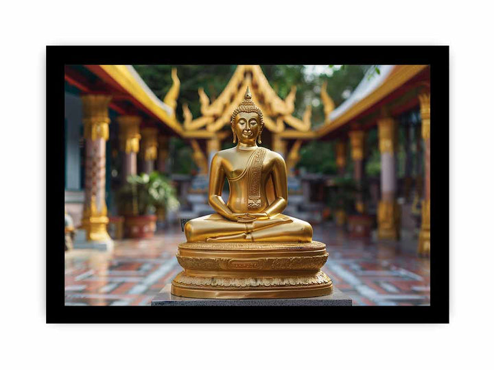 Golden Buddha framed Print