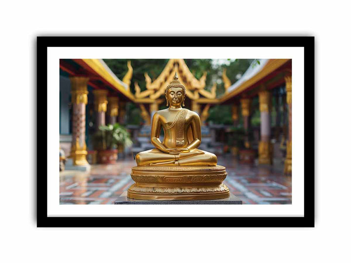 Golden Buddha framed Print