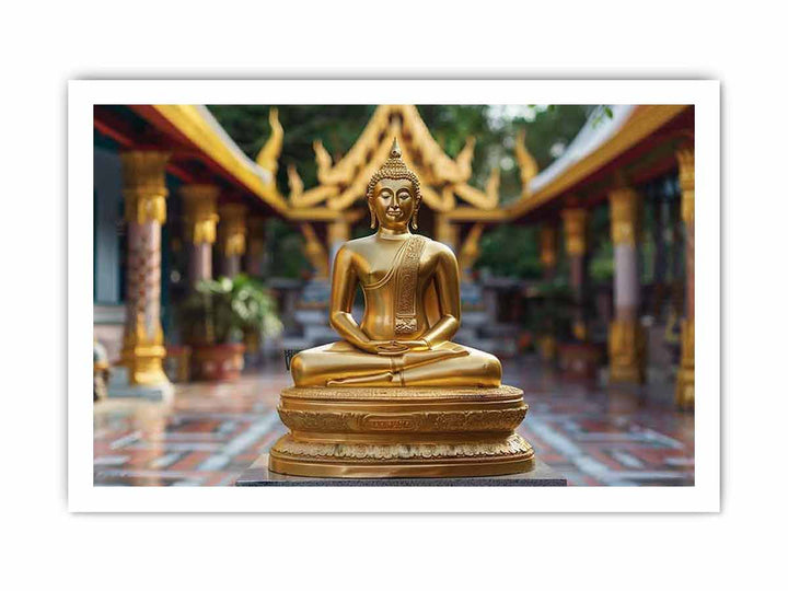 Golden Buddha framed Print