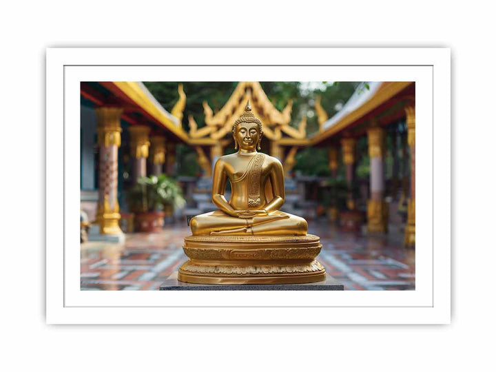 Golden Buddha framed Print